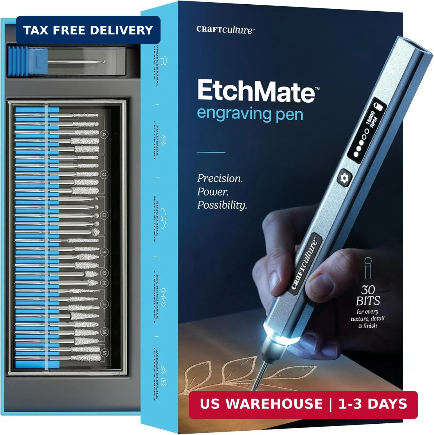 EtchMate Engraving Pen for Metal, Wood, Glass, Plastic & All Materials | Cool Bi