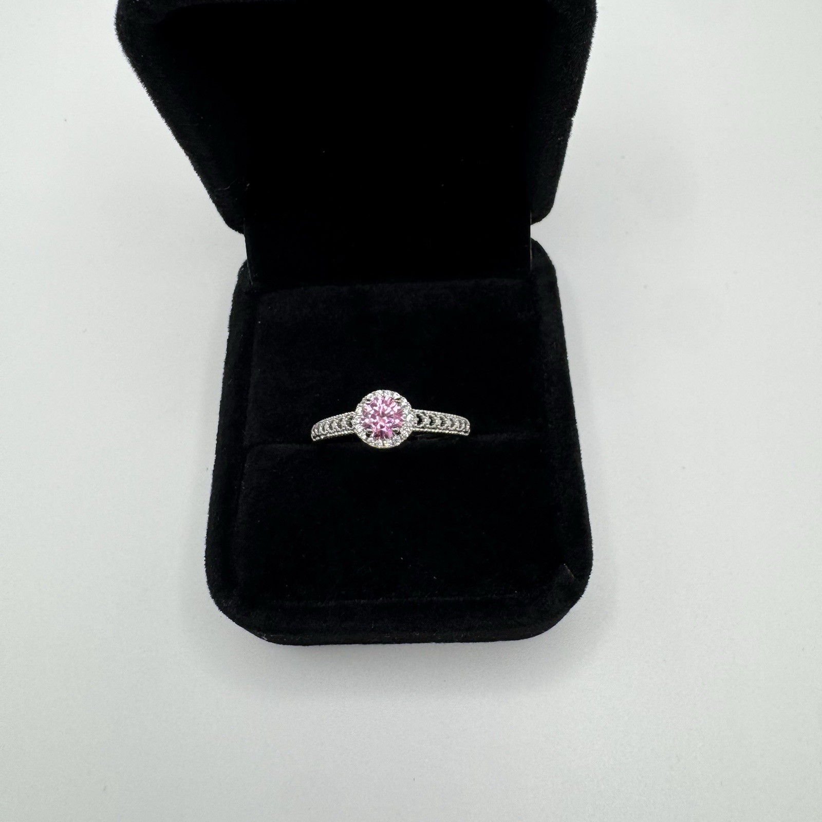 Dainty Silver Tone Cubic Zirconia Ring, October Birthstone, Adjustable Size