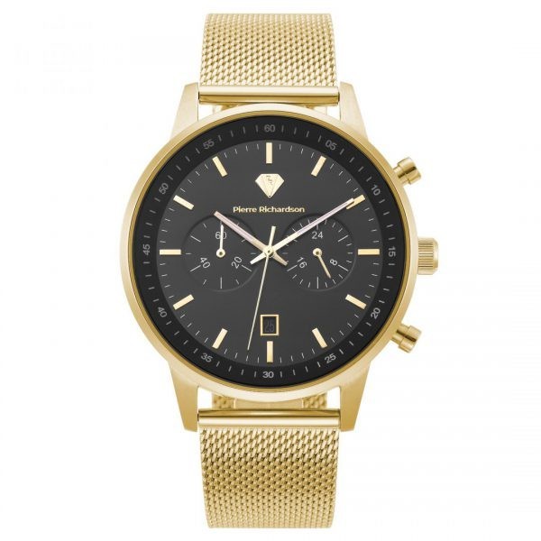 PIERRE RICHARDSON Men Quartz Watch Black Silver Rose Gold St. Steel Waterproof