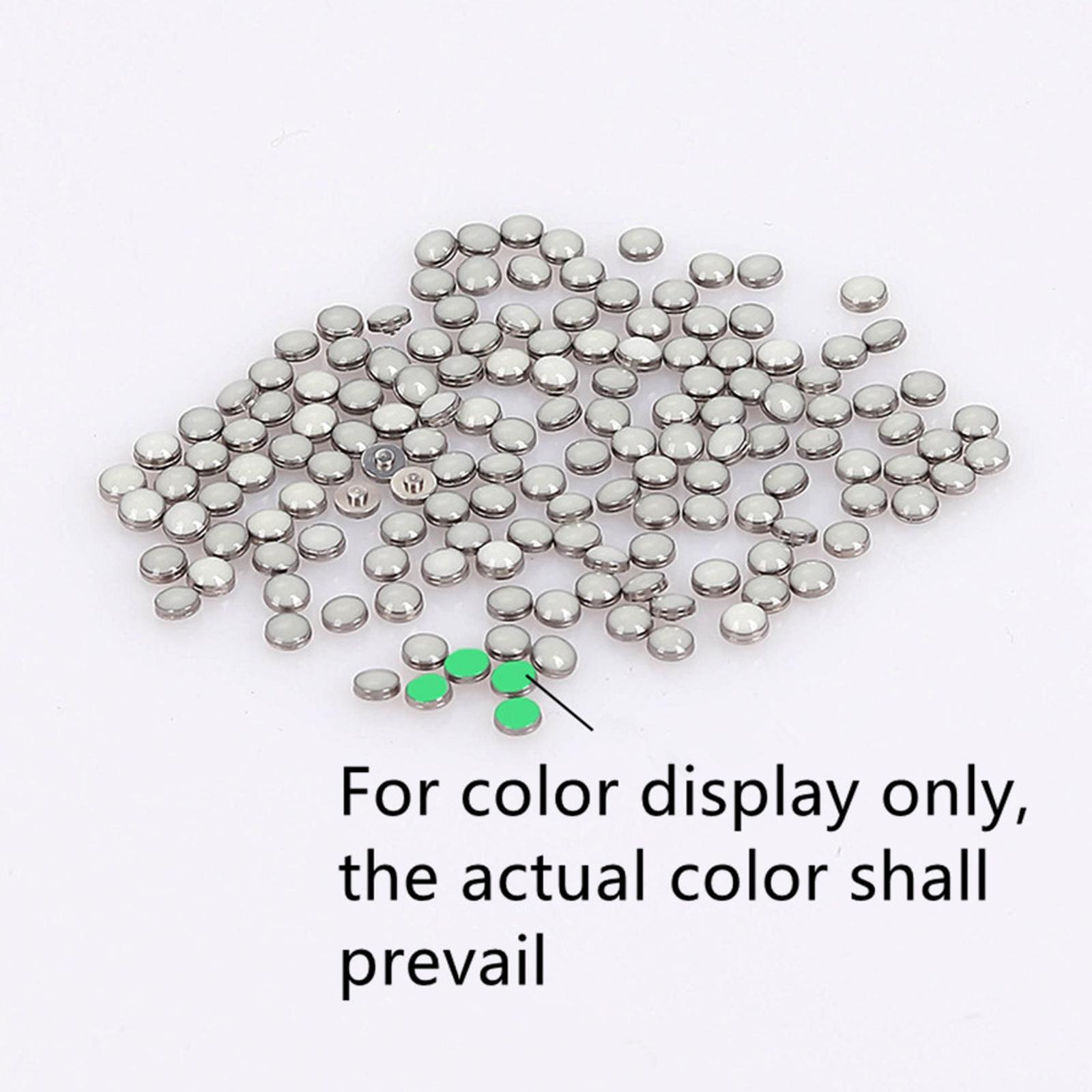10* Alloy+Glass 2mm Blue/Green Watch Luminous Bezel Pip Dial Night Dot Tool A