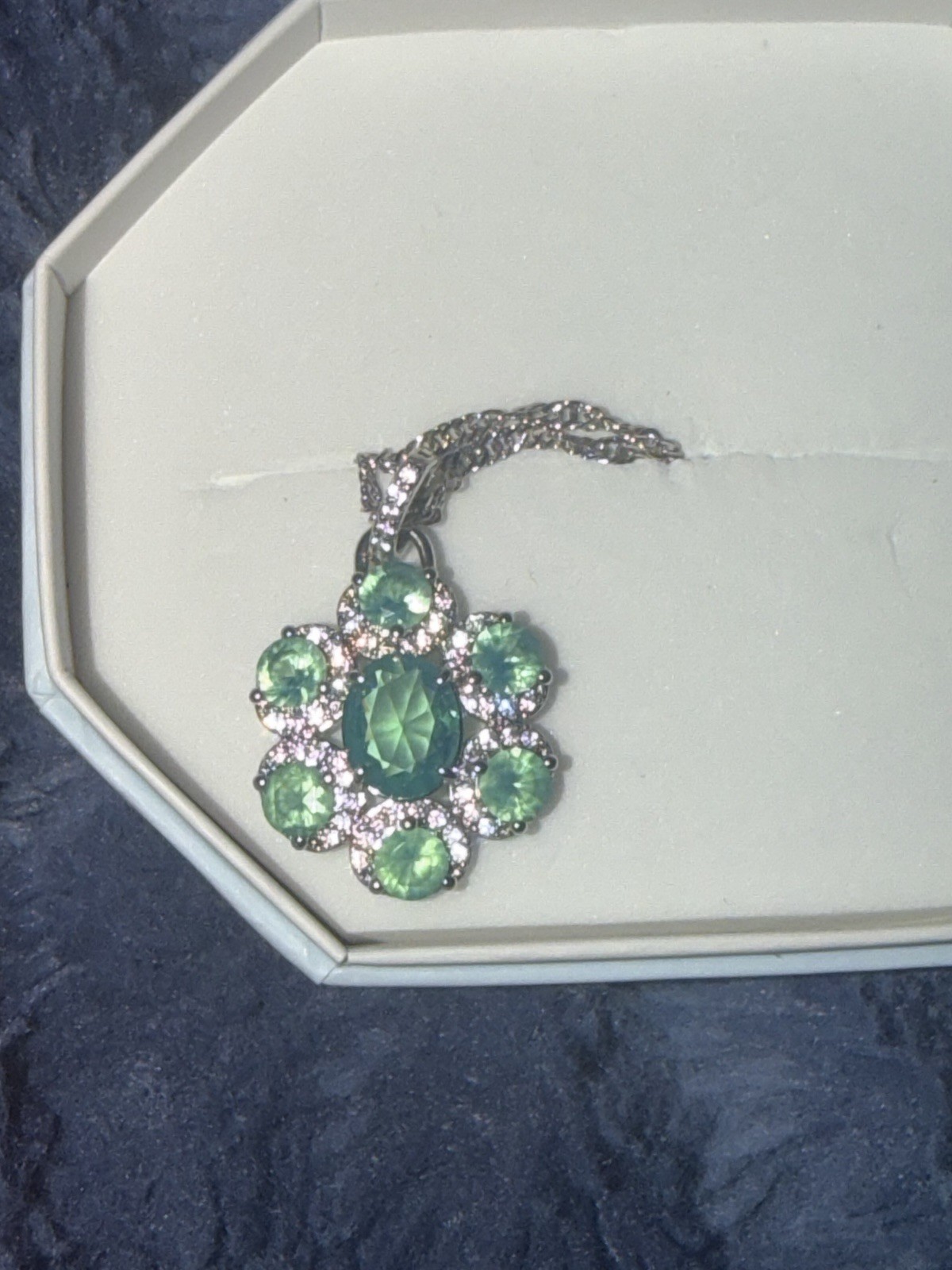 BP New OG Necklace “ Ruby Bliss” Green Opal On Hematite