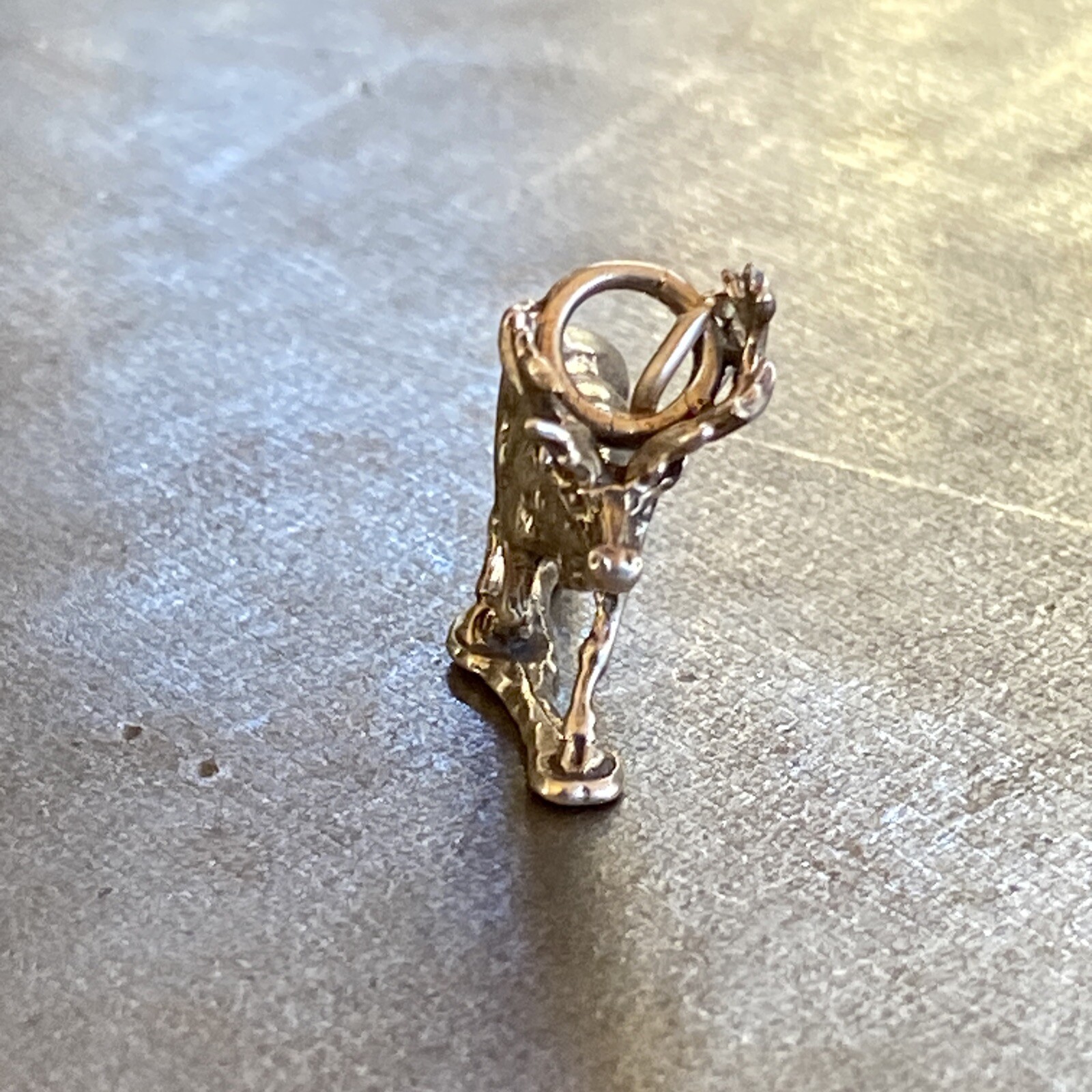 Sterling Silver Solid 3D Caribou Reindeer Elk Deer Stag Charm Pendant