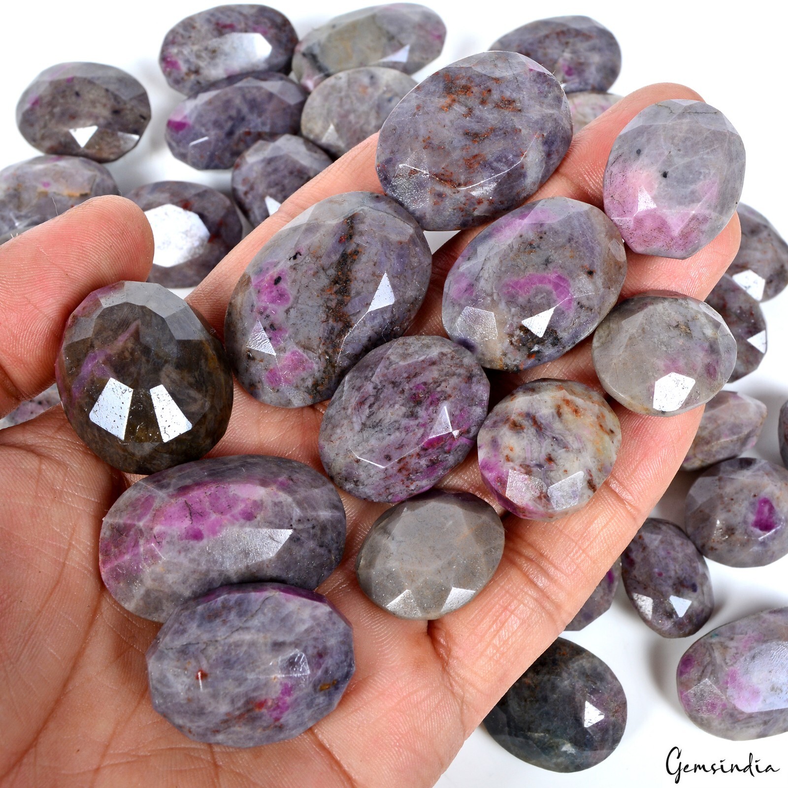 2770 Ct/40 Pcs Natural Ruby in Crystal Matrix Assorted Cut Loose Gemstones Lot