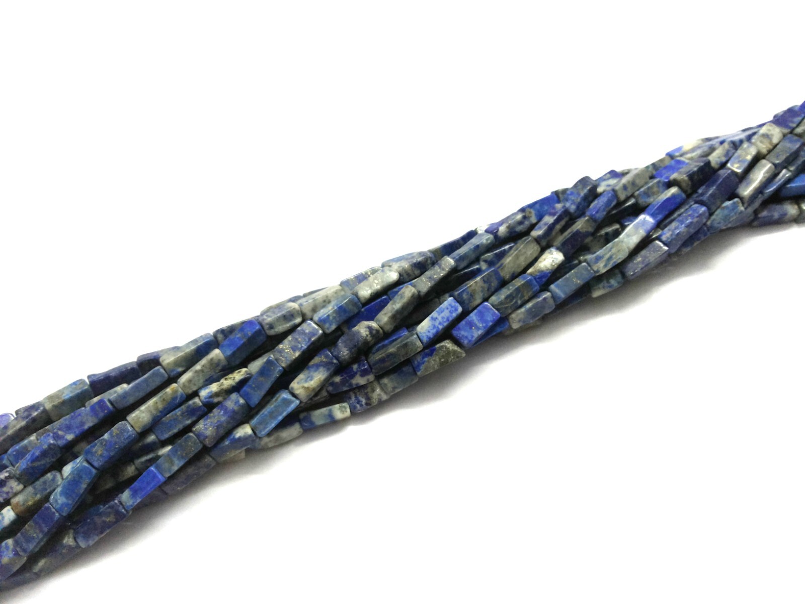 5 Strand Natural Lapis Lazuli Square Smooth 3×8-4x10mm Loose Beads 12″inch