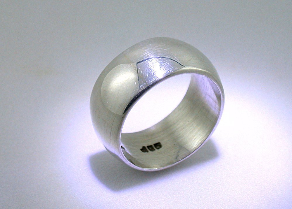 9.7mm Wide Pure .925 Sterling Silver Ring Polished Band Ring Size 7.25 PSR91