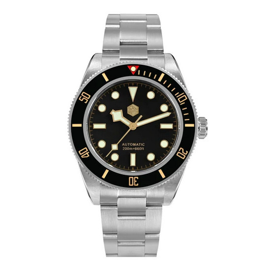 BB58 San Martin Diving 40MM Automatic Black Silver Steel 200M Seiko NH35