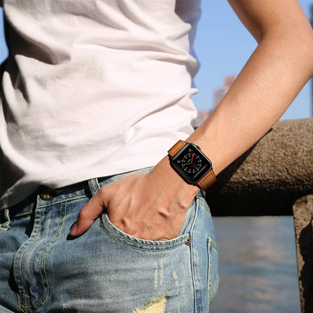 Genuine Leather Watch Band Strap for Apple iWatch Series 6 5 4 3 2 1 SE 38/42MM