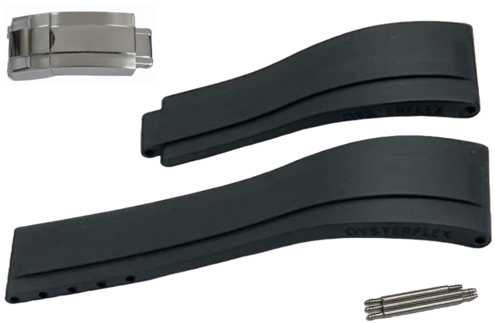 ROLEX Black OYSTERFLEX Watch Band 20MM Fit SUBMARINER, Rolex Deepsea & others