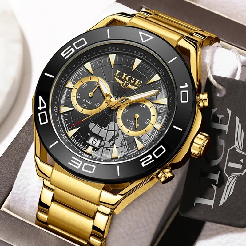 LIGE Top Brand Luxury Mens Watches Casual Business Watch Men Fashion Waterproof