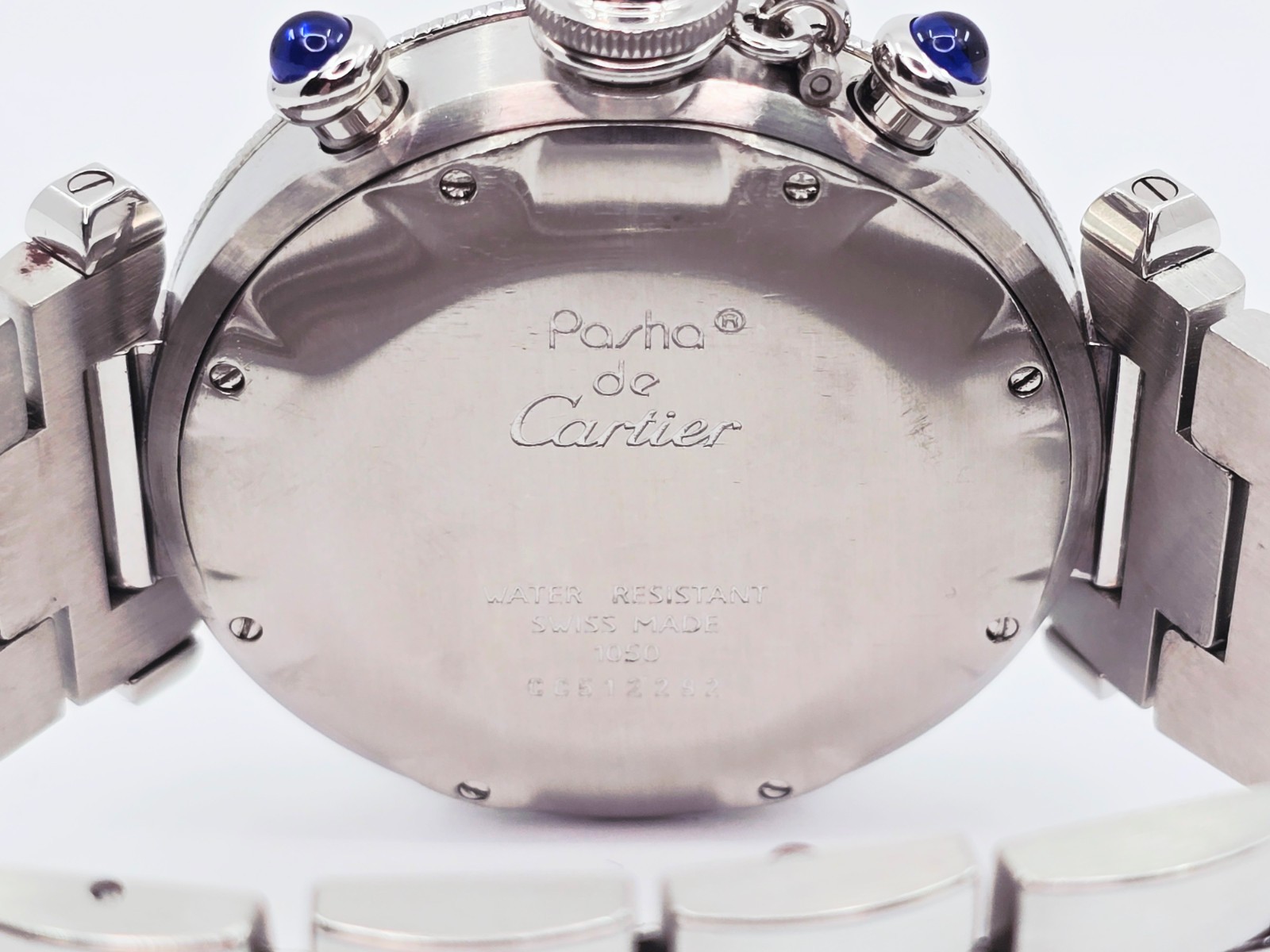 Cartier Pasha De Cartier Chronograph Quartz 38mm Stainless Steel Watch Ref 1050