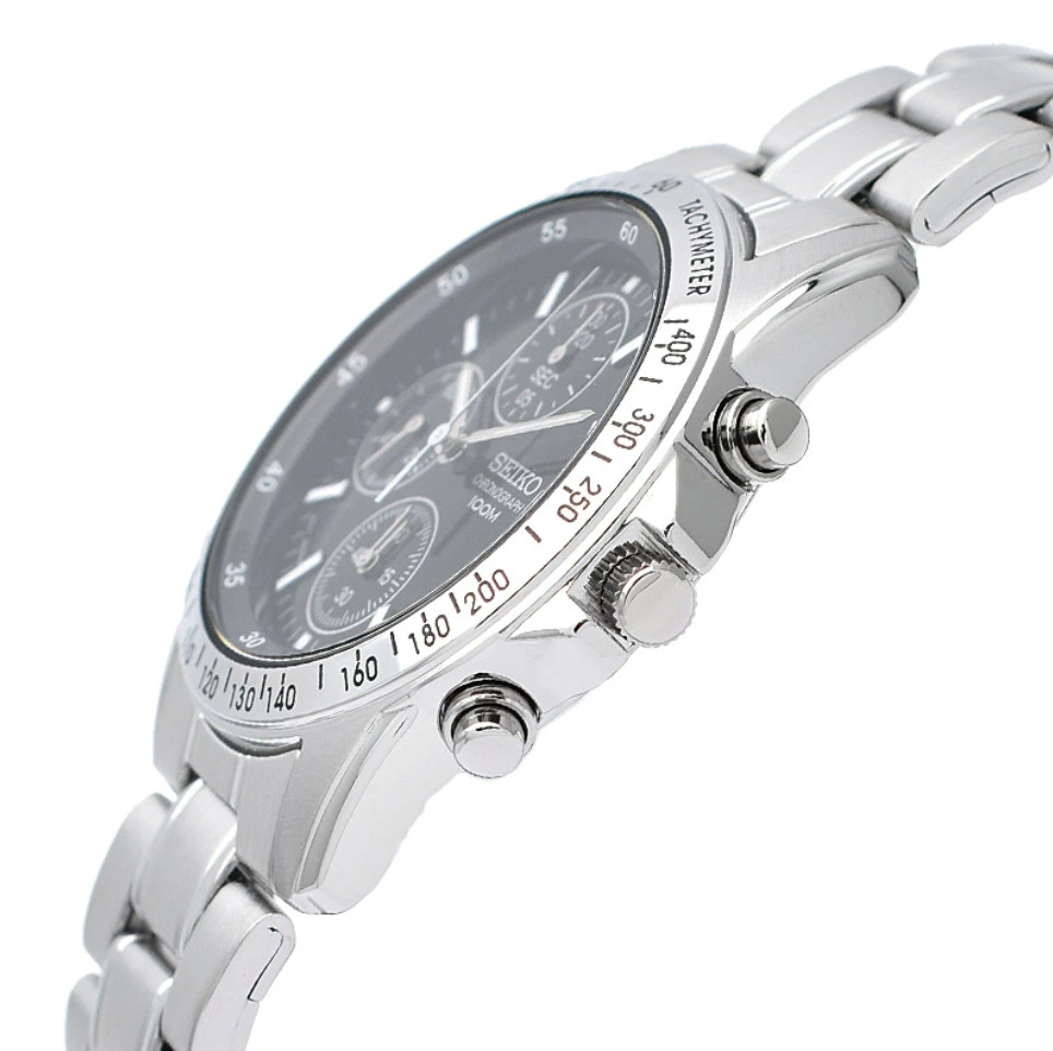 SEIKO High-speed Chronograph SND367PC SND367P1 Black Silver Men’s Watch Analog