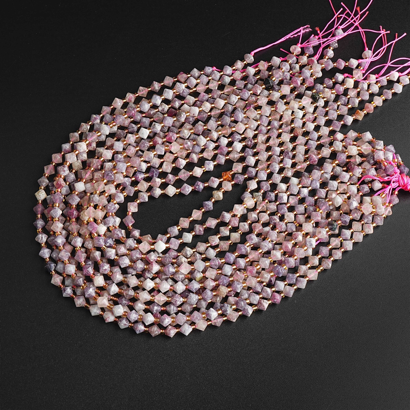 6MM Natural Multicolor Cherry Blossom Agate Beads AA Bicone Faceted Loose Beads