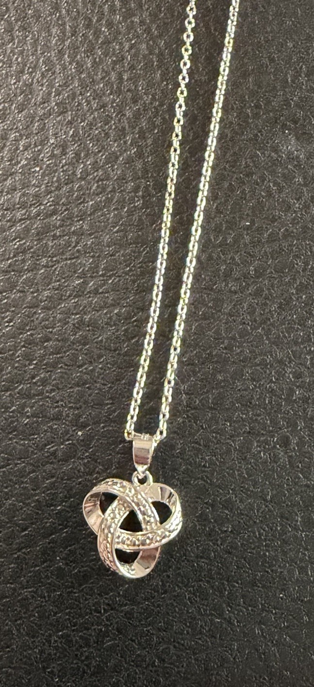 Women’s Forever Infinity Love Knot Sterling Silver Pendant Necklace.