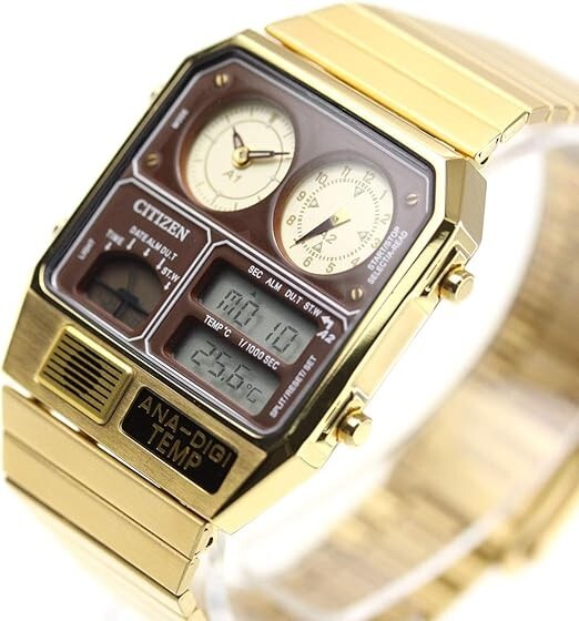 CITIZEN COLLECTION ANA-DIGI TEMP JG2103-72X Analog Digital Watch Gold 32.5mm new