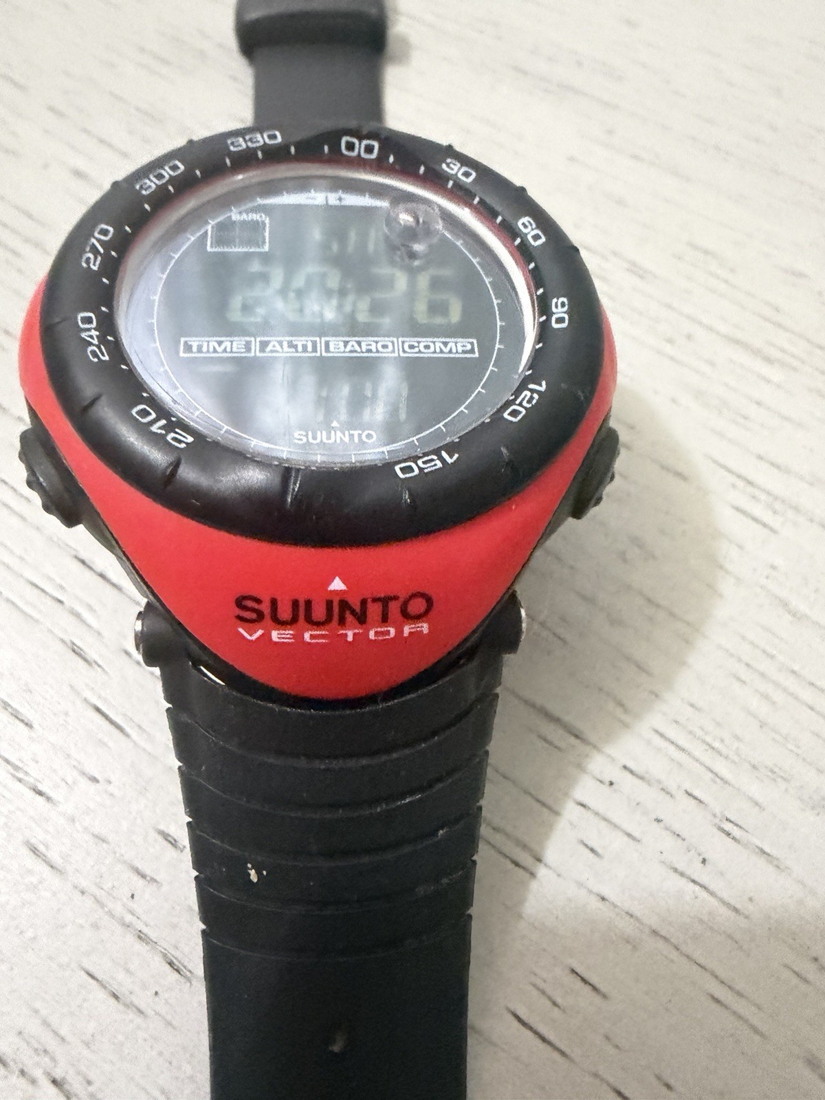 Suunto Vector New Battery Mens Digital Watch 51MM 8.5″ Black And Red Finland