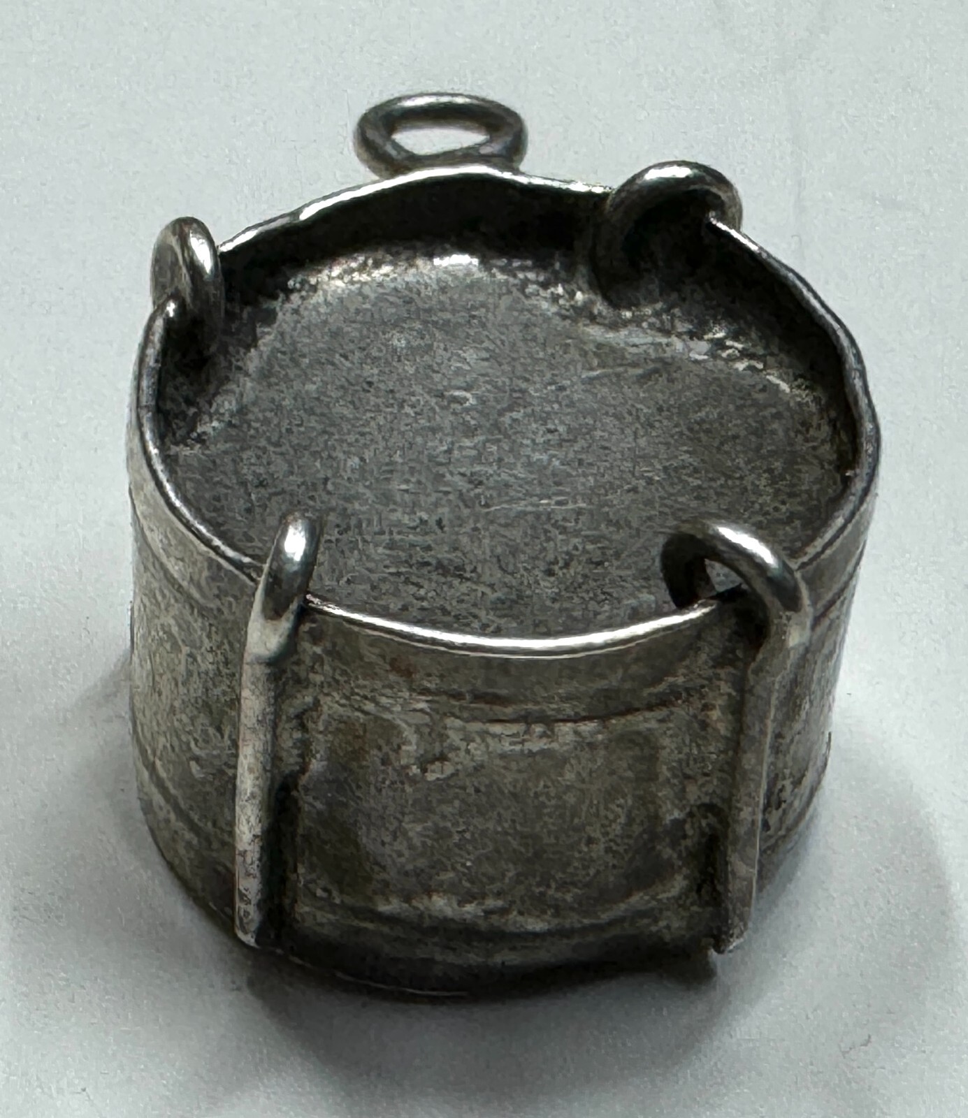 Unmarked Silver 14.2mm Snare Drum Line Percussion Band 3D Bracelet Charm