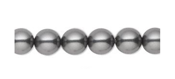 10 Dark Grey Swarovski Crystal 5810 Pearl Beads 8MM