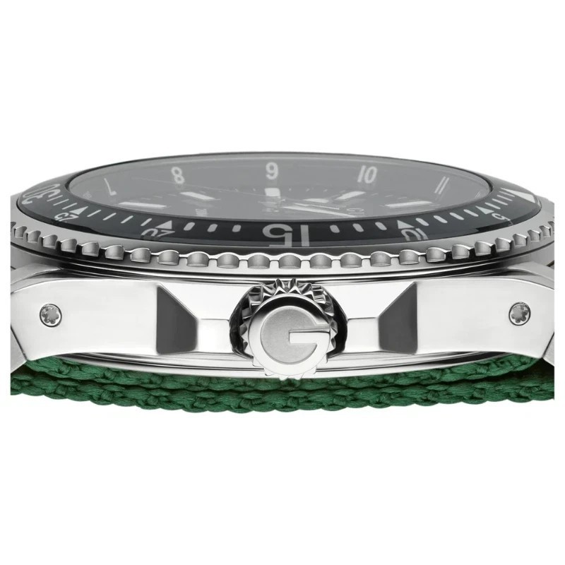 Gucci YA136206 Men’s Back Dial Dive Watch with Red and Green Nylon Band – NIB