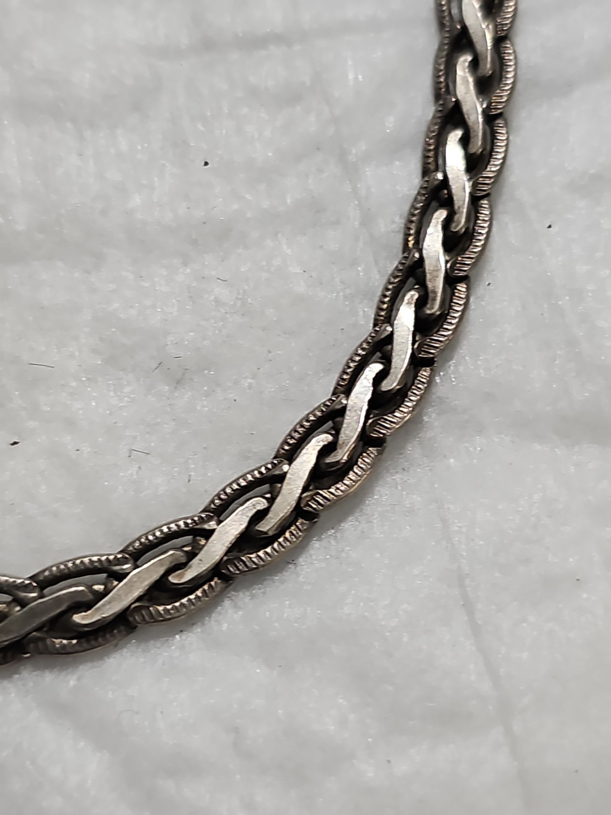 Vintage Italy 925 Sterling Silver Braided Wheat Chain Necklace Heavy 33.9g 20″