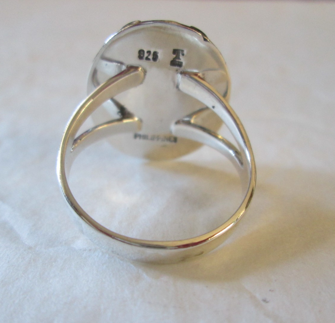 Santa Fe Style Mojave Turquoise Sterling Silver Ring (Sz 11) 10.00 cts.