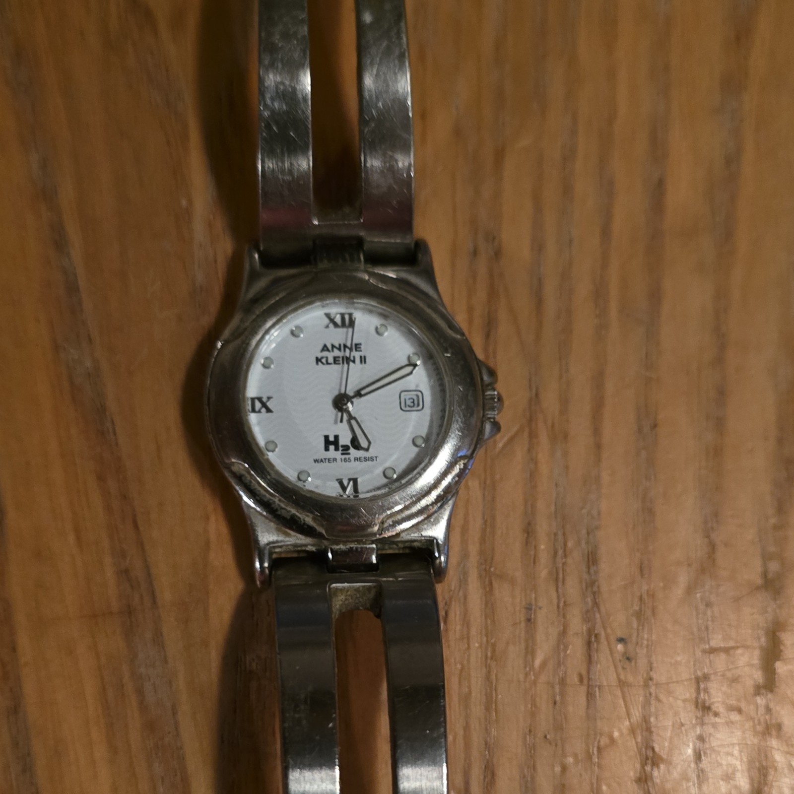 Anne Klein II H2O Women’s Quartz Silver Tone Bracelet Watch White Dial Date