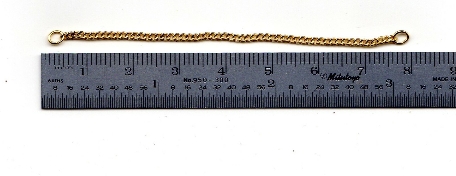 Gold SAFETY CHAIN 8 mm LONG 1/20 12KT With OVAL ENDS