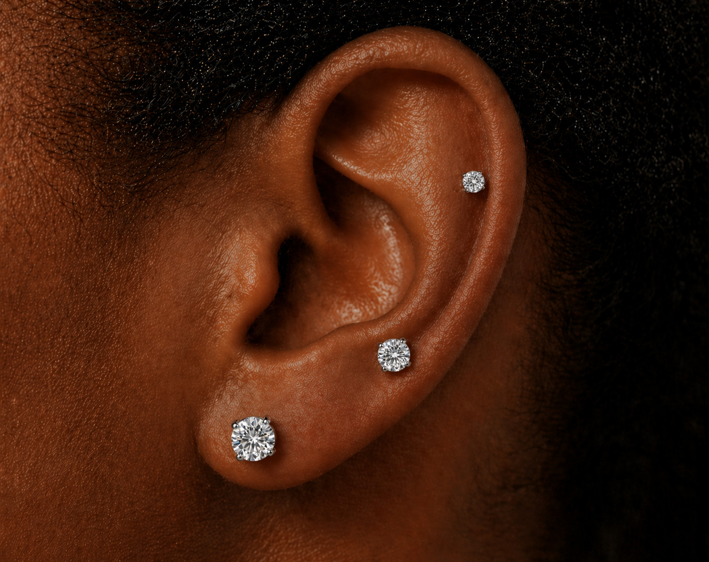 Real Moissanite Stud Earrings Screw On 925 Silver Iced Out HipHop Passes Tester