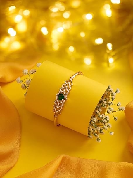 Modern Indian Bracelet Gold Tone Crystal Adjustable Fashion Jewelry Gift