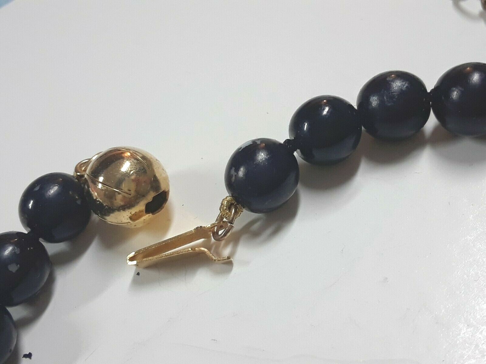 Cookie lee copper color beaded necklace. black beads gold tone ball clasp + more