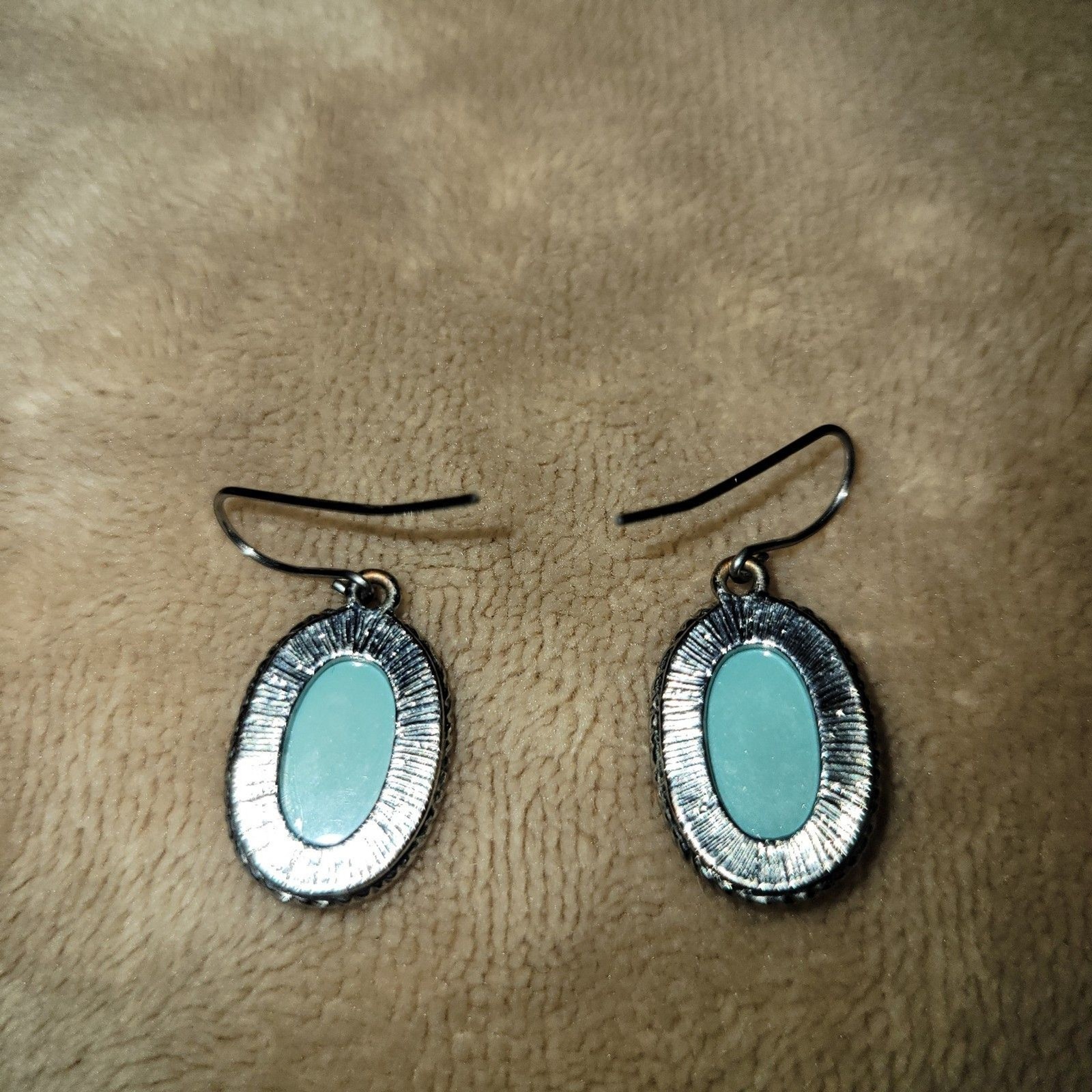 Vintage Style Turquoise Beaded Necklace & Drop Earrings Set Adjustable Toggle