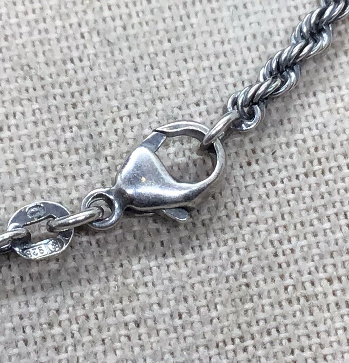 Vintage Sterling Silver 925 Chunky Rope Style Necklace 18″ Y413