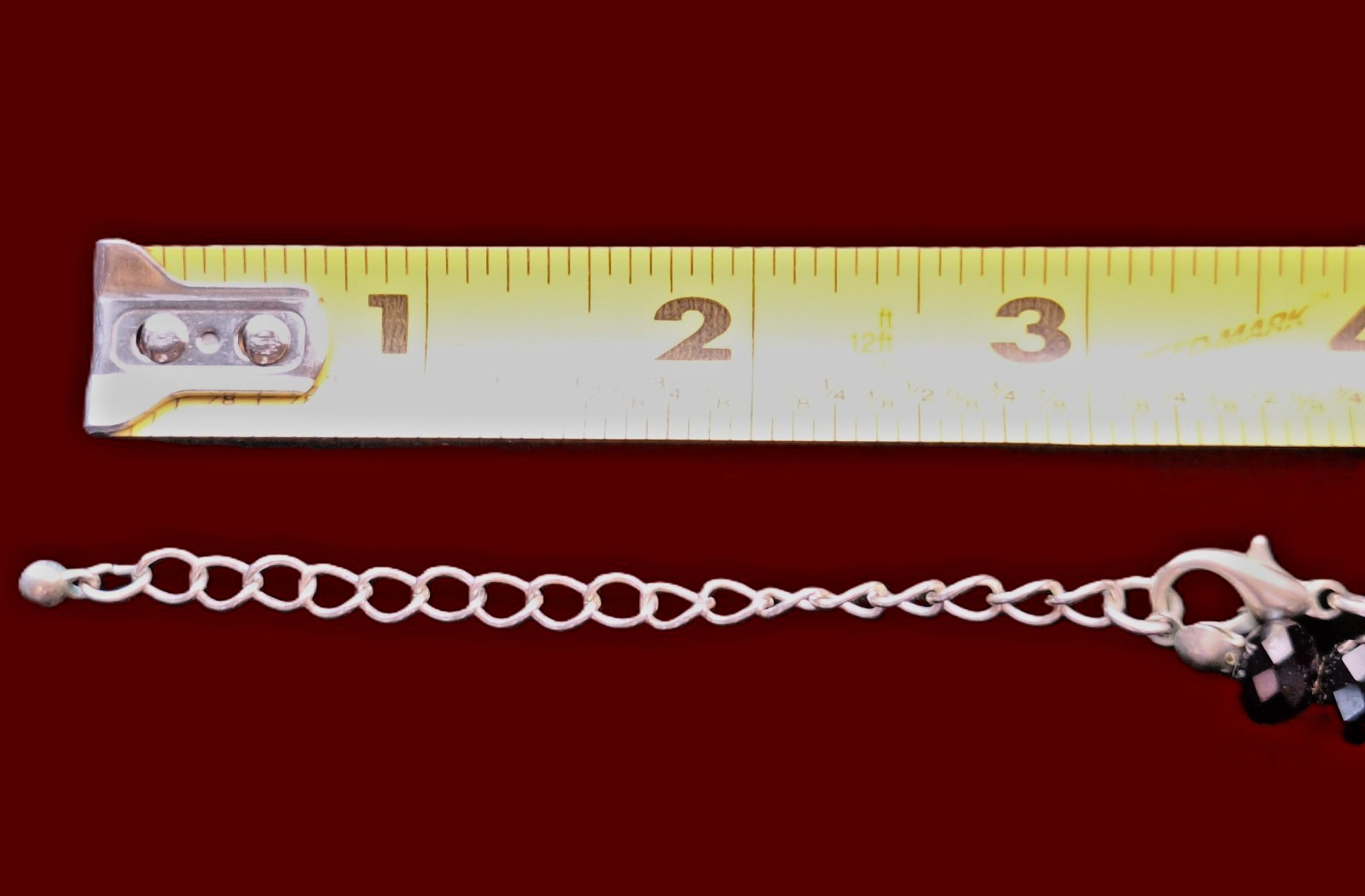 Vtg Gold Silver Black Faceted Glass Beads & Crystal Accents 21″ Choker Necklace