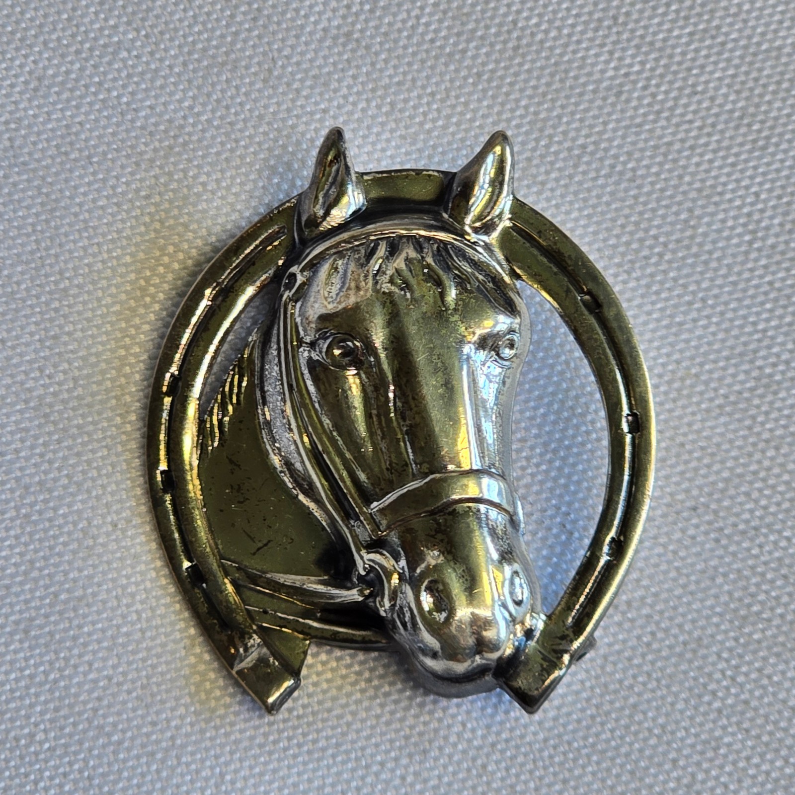 Sterling Silver Brooch 5.92g Fine Jewelry Horse & Horse Shoe Scatter Pin