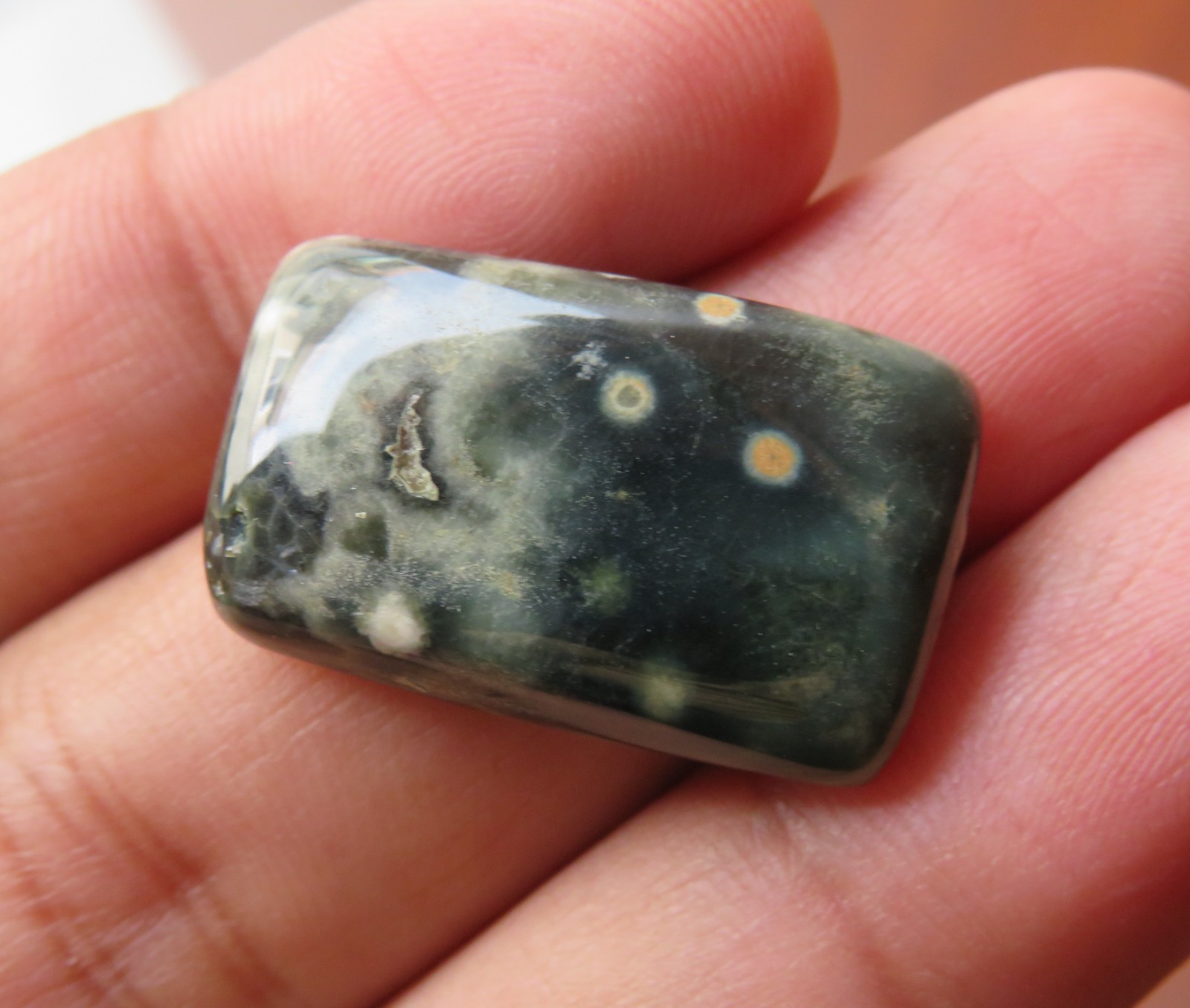 Ocean Jasper Loose Rectangle Cabochan , 26x16x6MM Jasper Gemstone For Jewelry