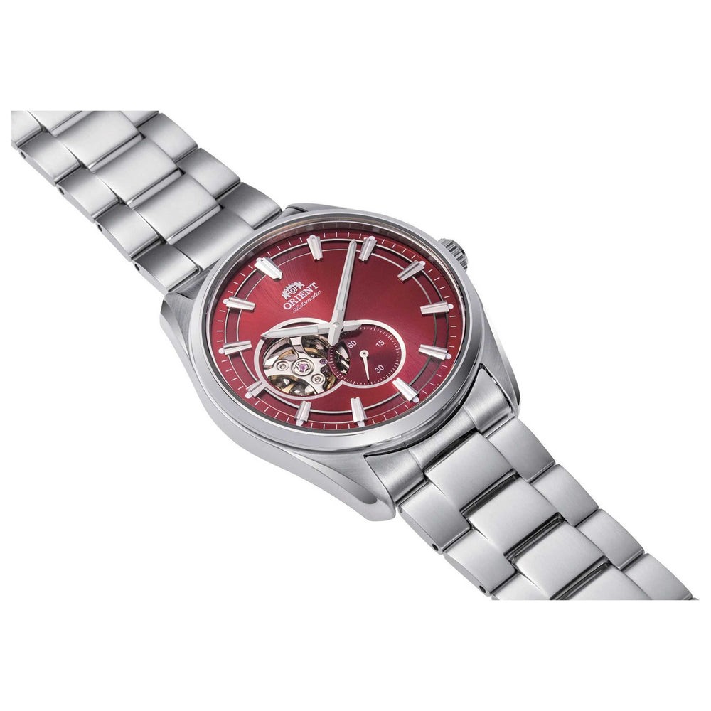 Orient Men’s Contemporary Open‑Heart Red Dial Automatic 40mm Watch RA-AR0010R