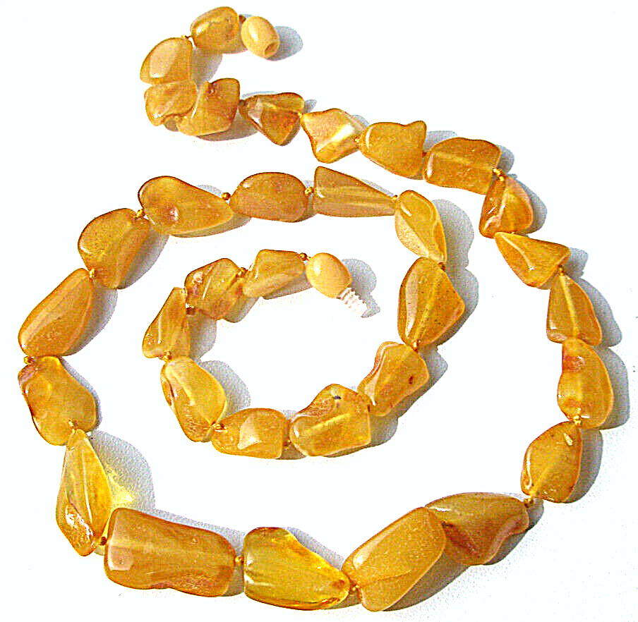 Genuine Baltic Amber Necklace Polished Egg Yolk Butterscotch 51 cm – 20 inch