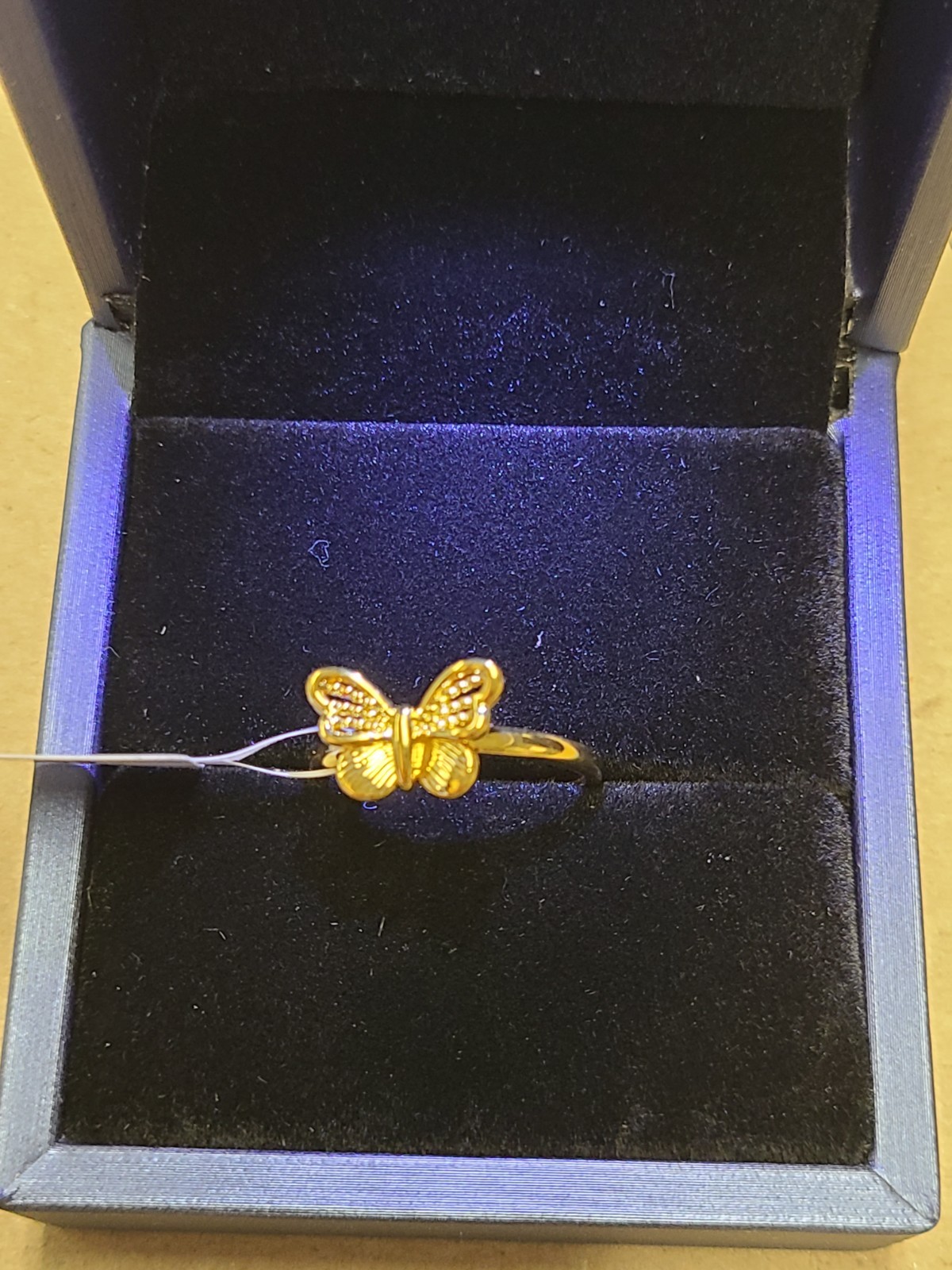 5D Butterfly Ring in 24K Yellow Gold (Size 7.0) 1.07 Grams