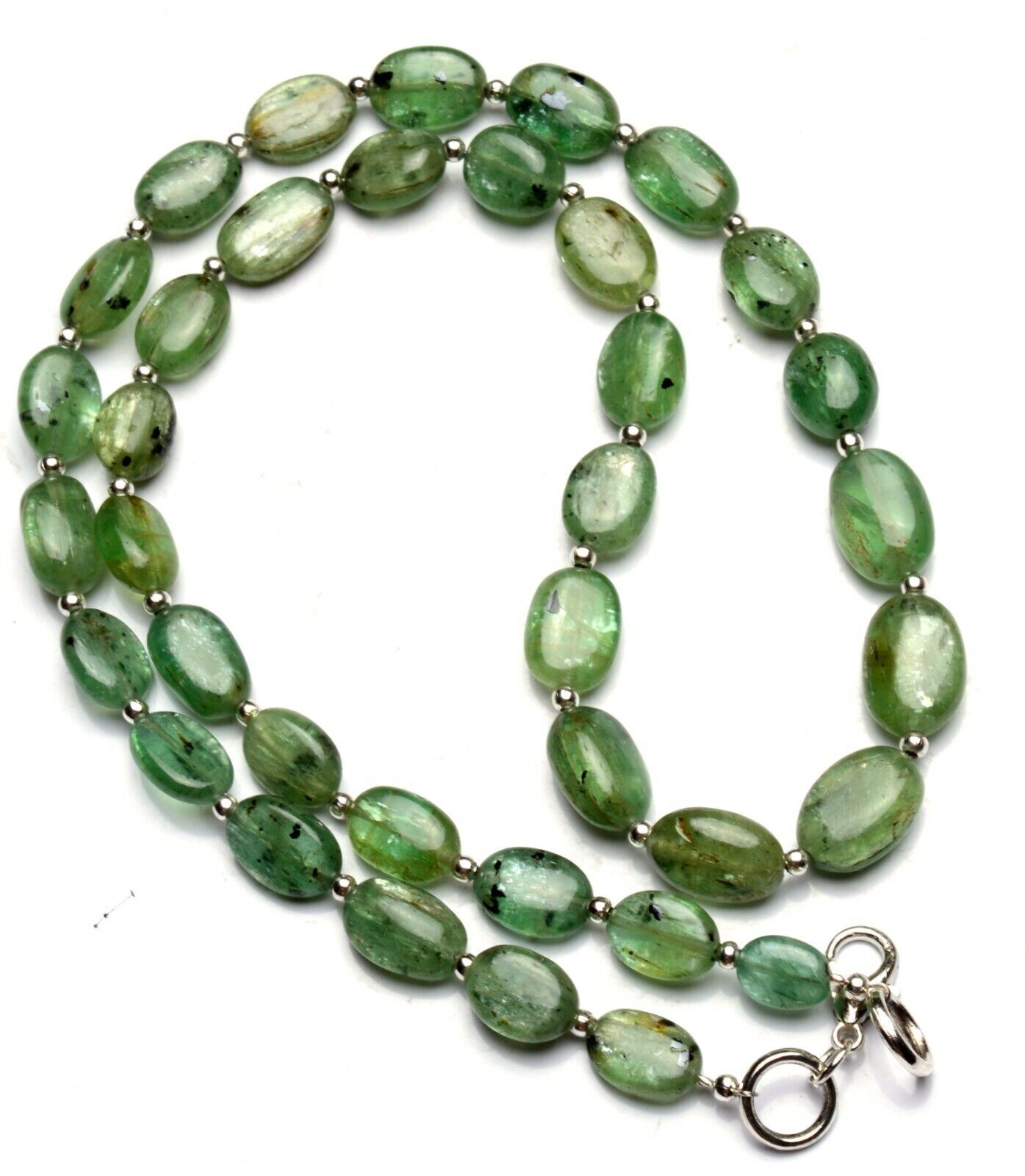Natural Gem Mint Green Kyanite Oval Nuggets 18.5″ Necklace 10×7 to 12x9mm Beads