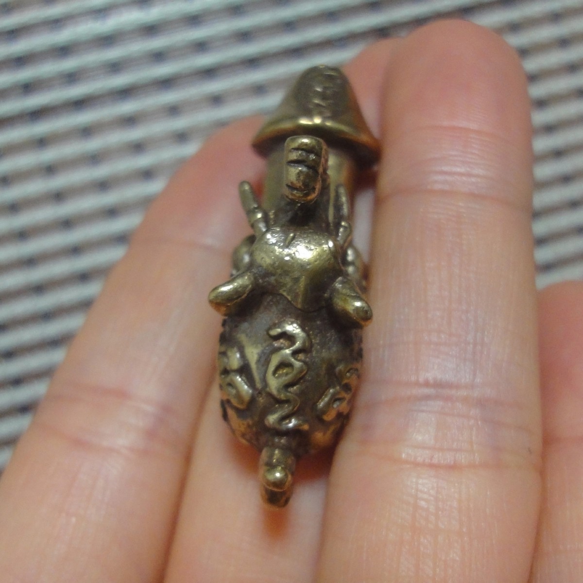 Vintage Solid Brass Elephant Figurine Pendant Charm for Bags and Keyrings