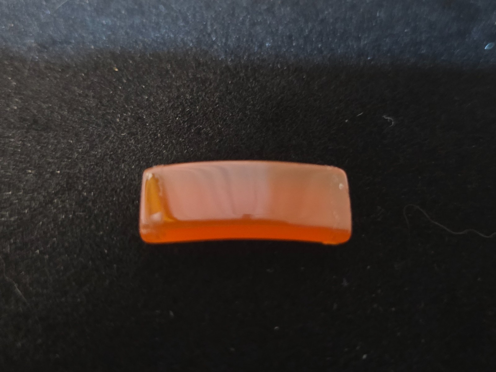 Vintage Orange Carnelian Agate Cabochon Rectangle Stone Panels lot of 6