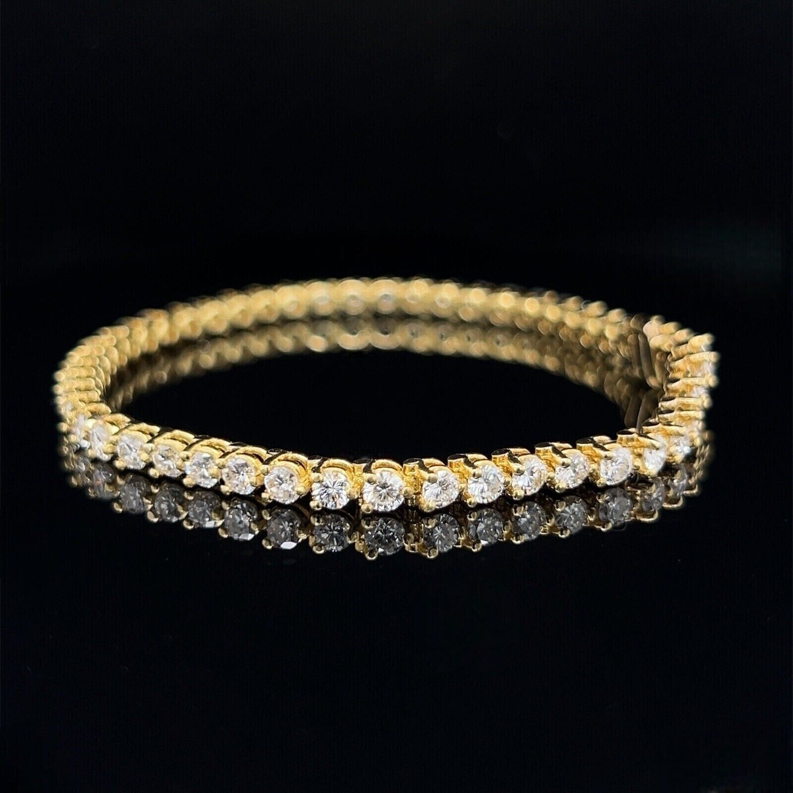 6.60Ct Round Lab Grown Diamond Martini Set Tennis Bracelet 14K Yellow Gold