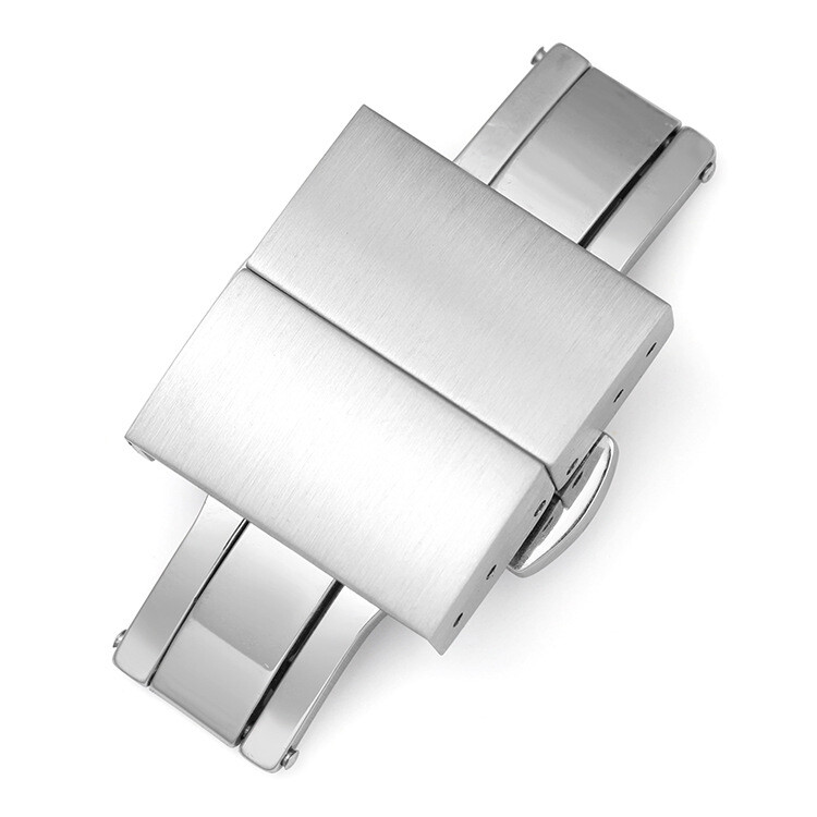 Brushed Stainless Steel Buckle Deployment Butterfly Watch Clasp 16 18 20 22mm