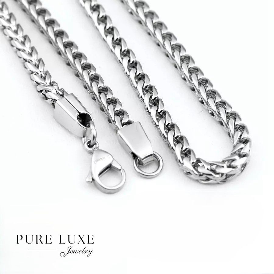 DG Men’s 24″ Stainless Steel 8mm Franco Large Necklace Heavy High Polish + Box