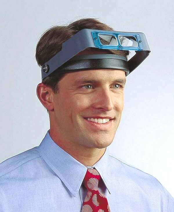 Donegan OptiVisor DA-3 Headband Magnifier Binocular 1.75X Optical Glass Lens