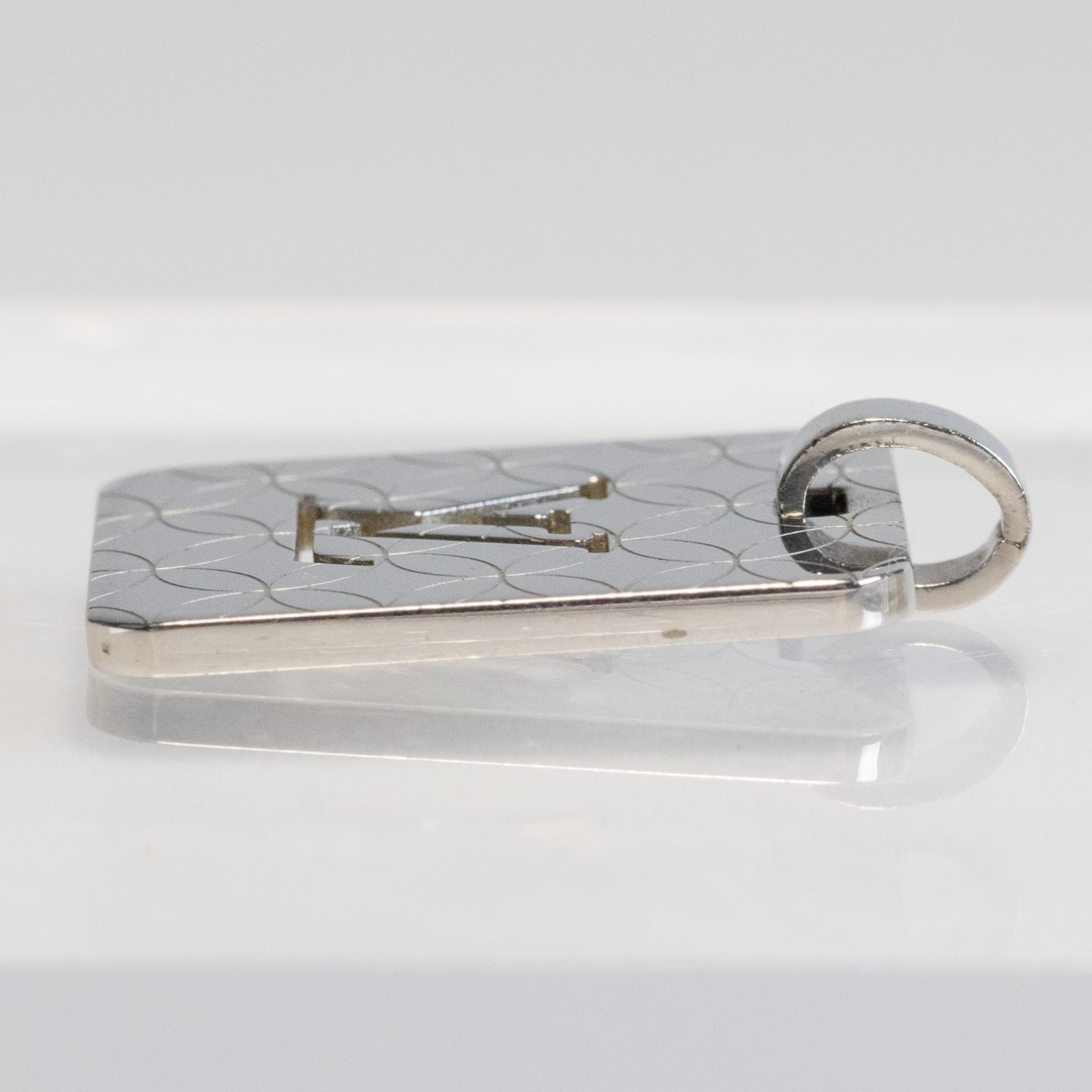 Louis Vuitton LV Champs Elysees PM M65452 Pendant Top Silver Plate Men Auth