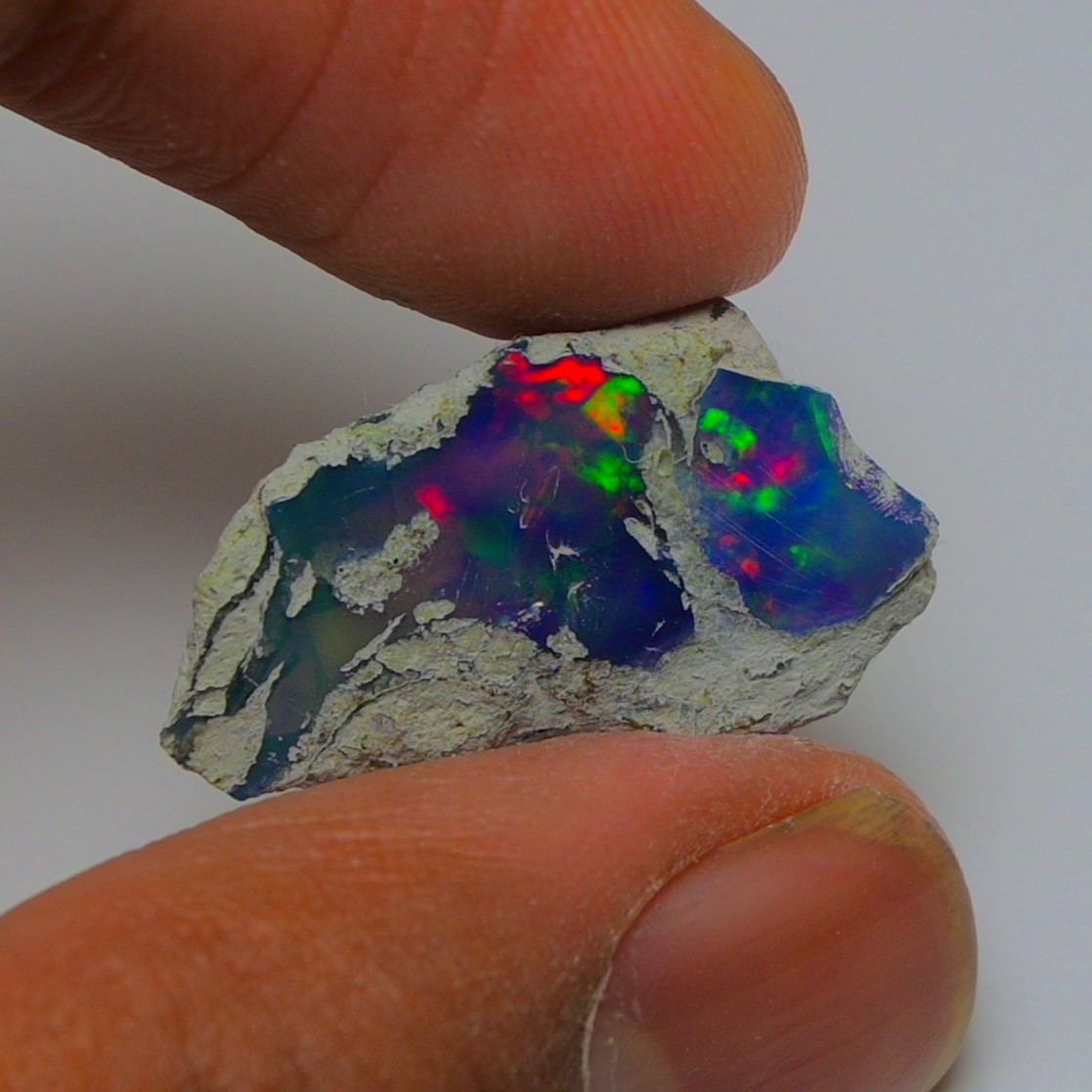 Polished Blue Opal Rough 6.80 Carats, Smoked Ethiopian Welo Opal Rough,
