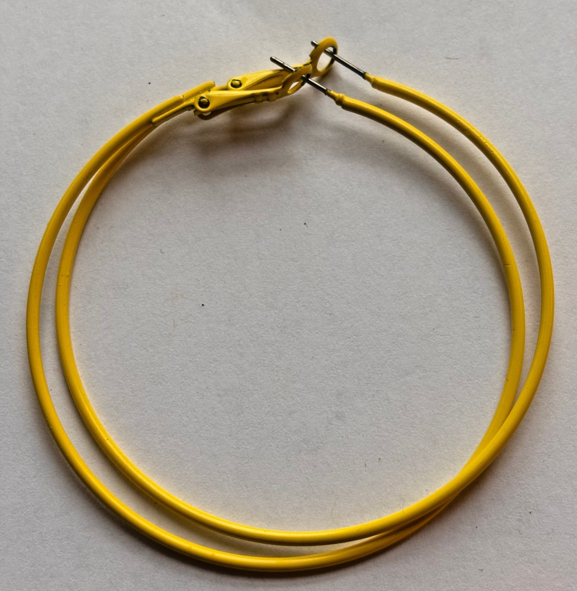 Hoop Earrings Neon Rubber Coated Wire Lot 3 Pairs Yellow Orange Pink Y2K Rave