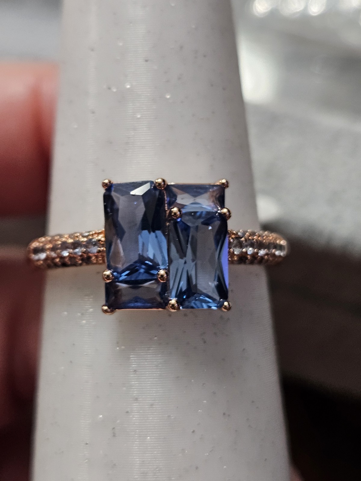 Bomb Party Ring Sz 11 Sweer Lady Love Lc Blue Topaz Rose Gold Plating Rbp6693