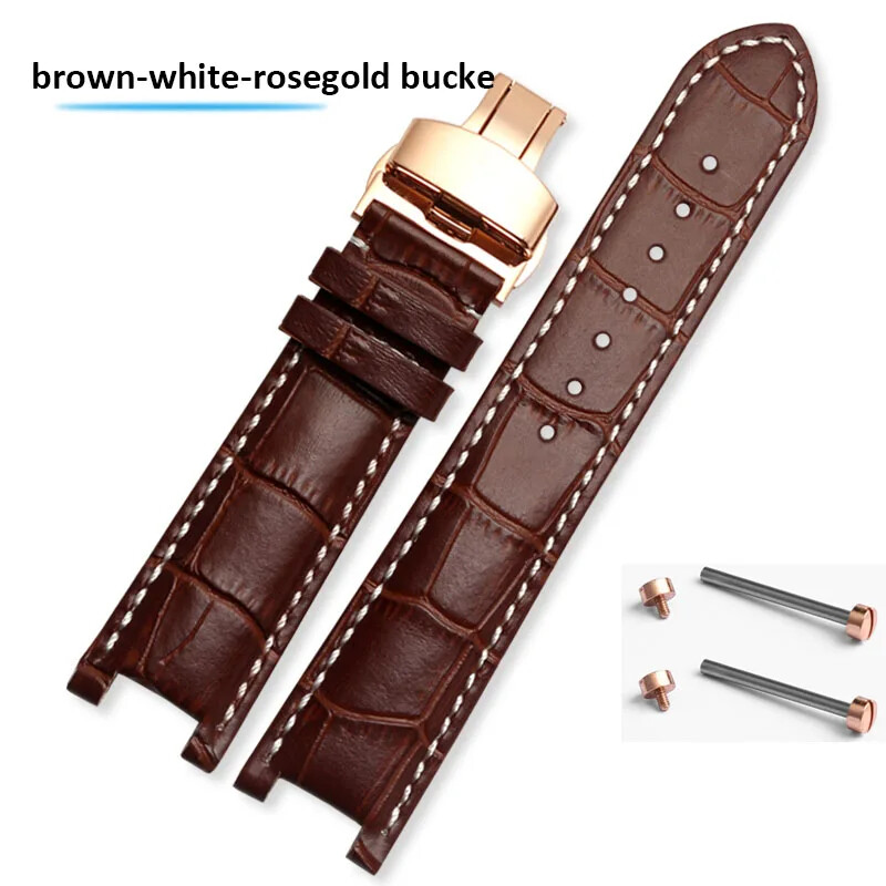Notched Leather Watch Straps for GC Guess Passa 20x11mm 22x13mm Waterproof Band