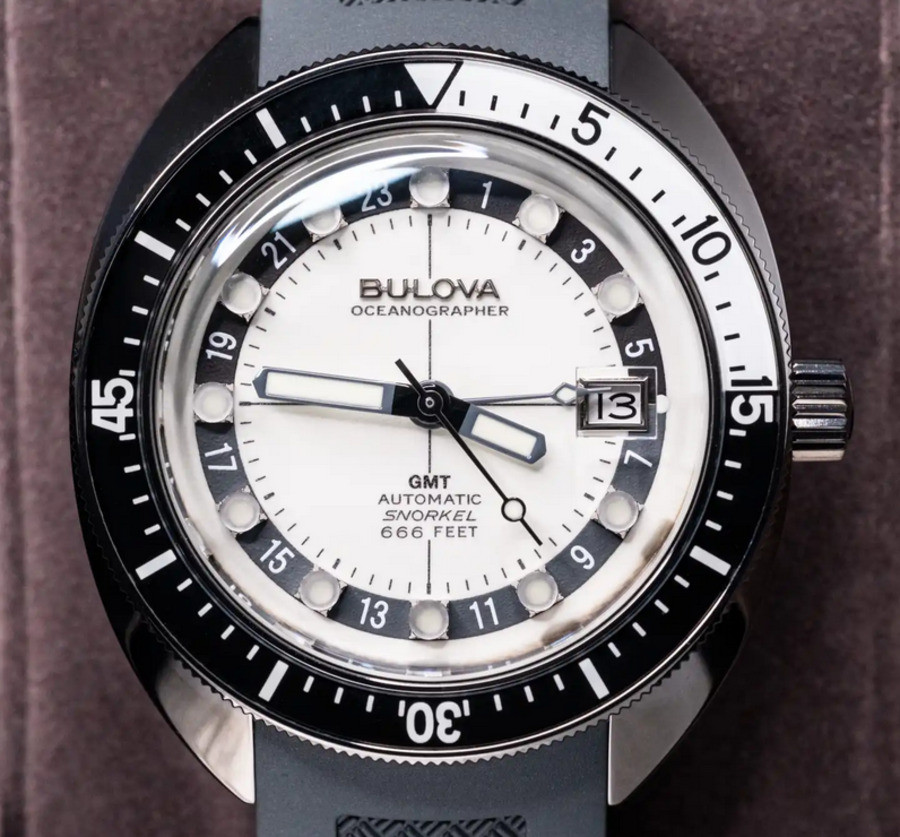 Bulova Oceanographer 98B407 Automatic GMT Gray White Dial Sapphire Men’s Watch